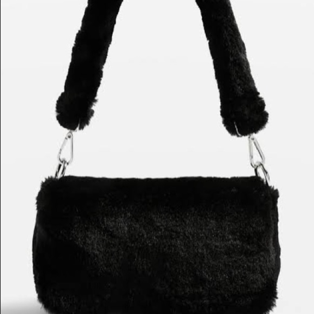 TOPSHOP-Cici Faux Fur Shoulder Bag-NEW